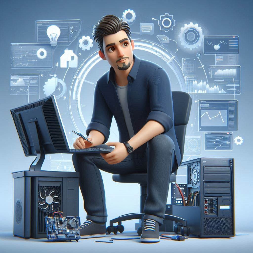 Imagem ilustrativa de manutenção de computadores